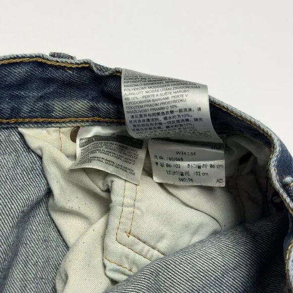 Levi's 501 Button Fly Jeans Mens 34x34 (32x30) - Picture 10 of 13